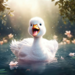 The cute duckis