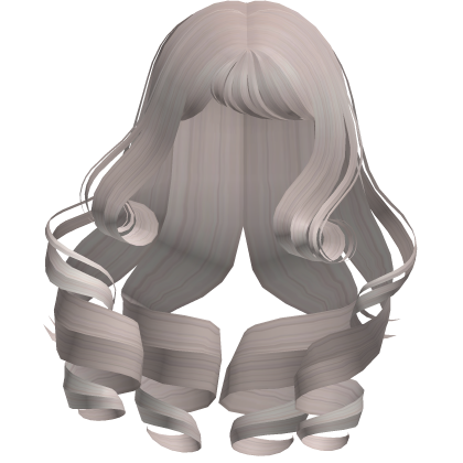 ♡ Silver / Ash Long Curly Windy Princess Hair Roblox item