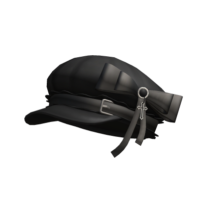 Black Hair Beret With Bow Roblox item