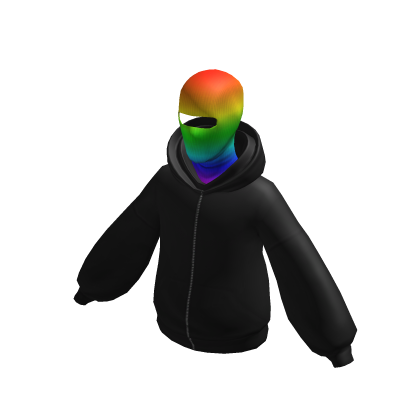 Black Hoodie w Rainbow Ski Mask