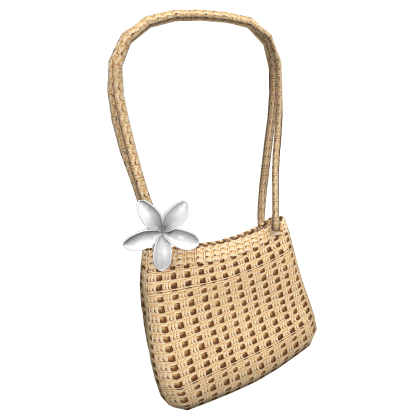 Summer Crochet Beach Tote Bag with Flower Clip Roblox item