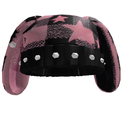 Black and Pink bunny ears hat (cute with stars)