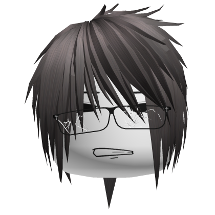 nerdy emo grey hair w broken glasses Roblox item