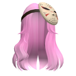 Halloween Pink Hair with Jason Mask