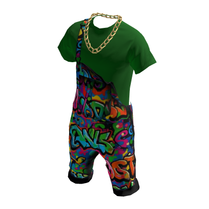 💥Graffiti Green Short Overall💥 thumbnail
