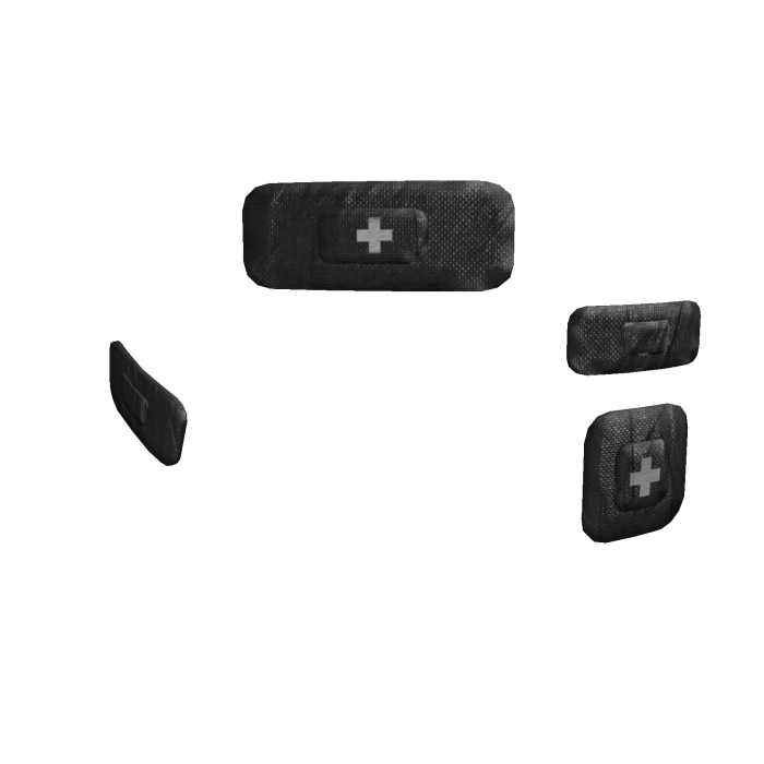 black bandage with white cross