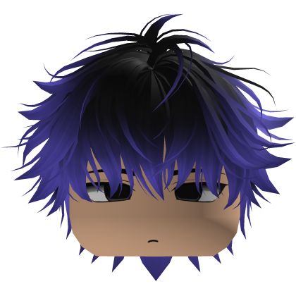 Cute Y2K emo black purple hair