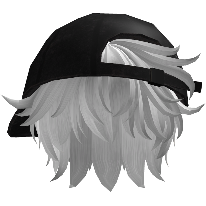 Messy Emo Hair boy Y2k (White & Black) Cap