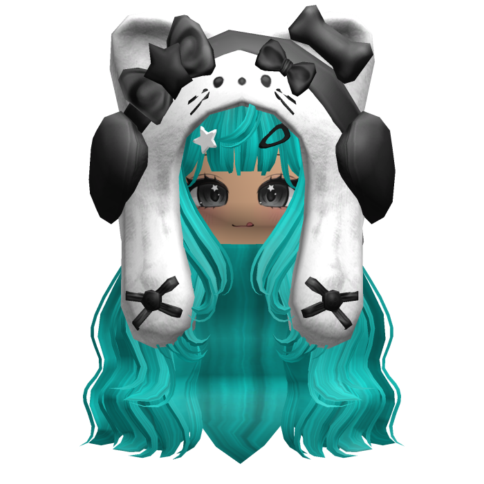 Teal Cute Cozy Kitty Hood Hair