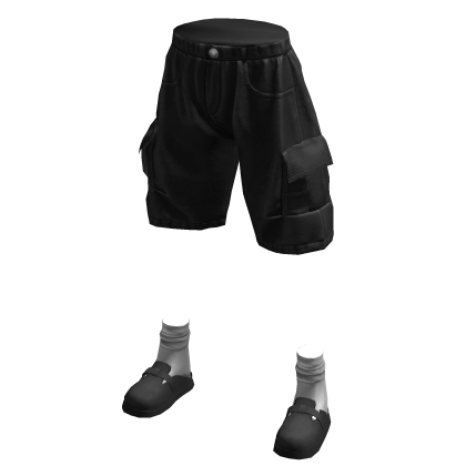 Black Cargo Shorts w/ Clogs thumbnail