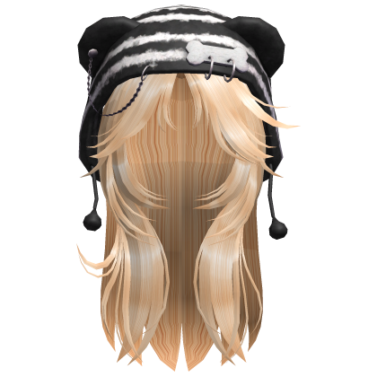 💙 Black & White Y2K Bear Hat Blonde Hair Roblox item