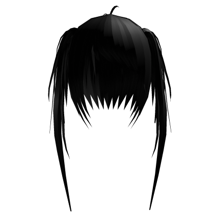 ♡ Long Emo Messy Pigtails Black Roblox item