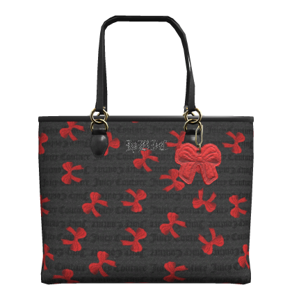 Juicy x HBIC Bow Tote in Black & Red thumbnail