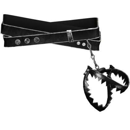 Rusty Grunge Scary Black Wrap Belt w/ Bear Trap  Roblox item