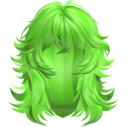 Messy Grunge Layered Anime Wolf Cut in Neon Green Roblox item