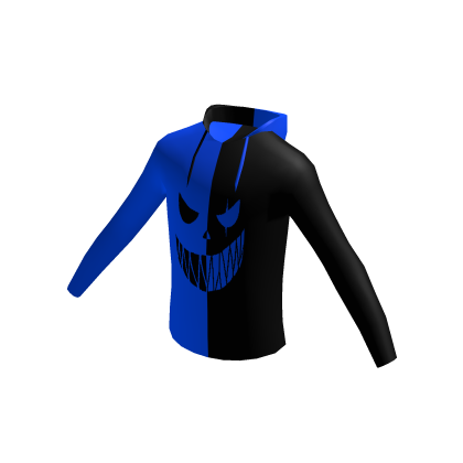 Sweatshirt Blue Black Halloween Smile Horror thumbnail
