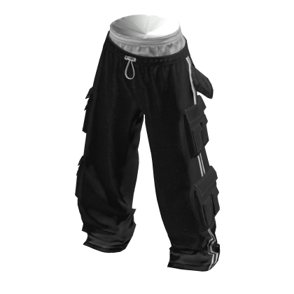 💗SAGGING CARGO TRACK PANTS_BLACK