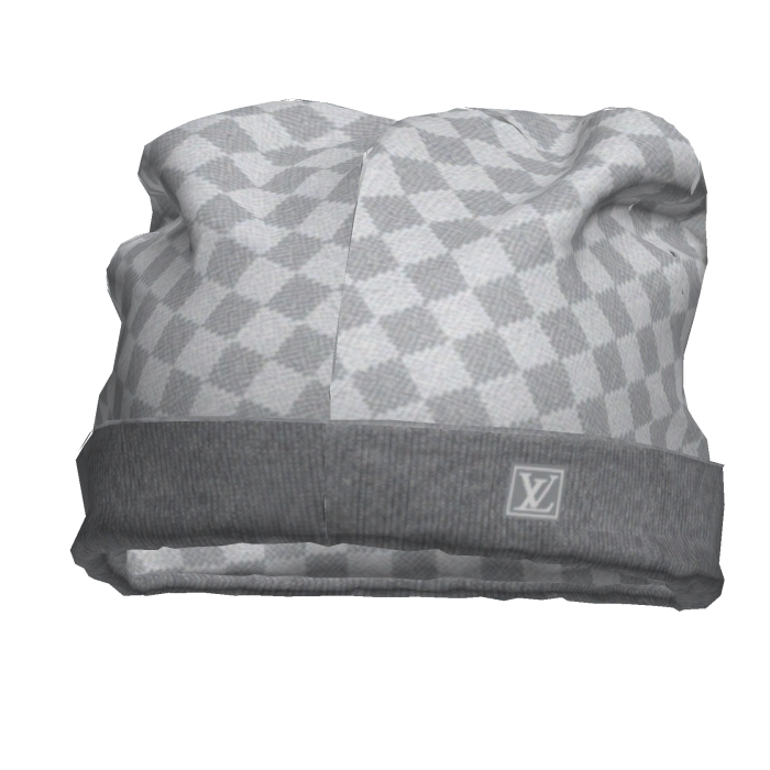 LV White Damier Beanie