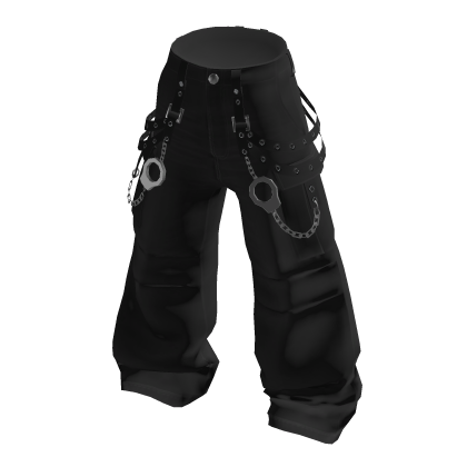 💗PUNK CHAIN CARGO PANTS_BLACK thumbnail