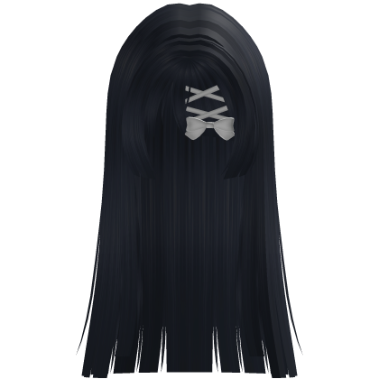 Navy Blue Midnight Goth Straight Hime Bow (っ˕ -｡) Roblox item
