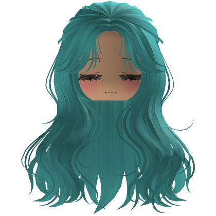 cute y2k fluffy beautiful pretty hair (Blue) Roblox item