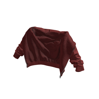 Red Draped Hoodie
