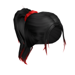 Aesthetic Black Ponytail with Red Ombre