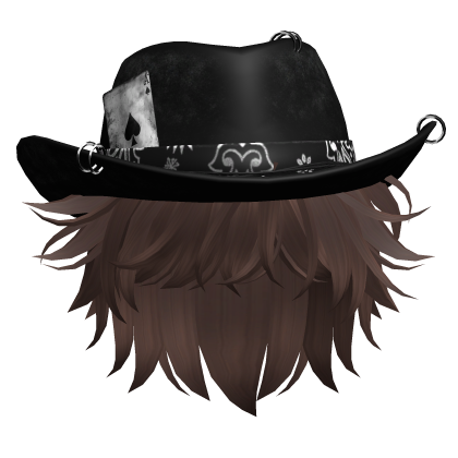 Brown Hair w Cowboy Hat