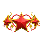 Red & Gold Star Cyber Sigil Crown