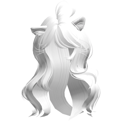 Messy Wavy Cute Kitty Cat Hair in White 9. Roblox item