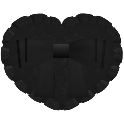 dolly lace heart bow hair clip in black Roblox item