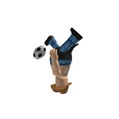 Flamingo kicking a soccer ball in space