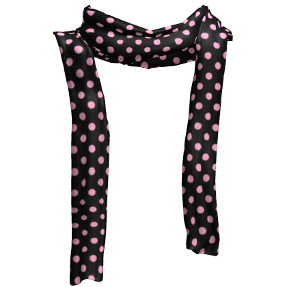 ♡ harajuku black & pink polka dot long scarf 1.0 