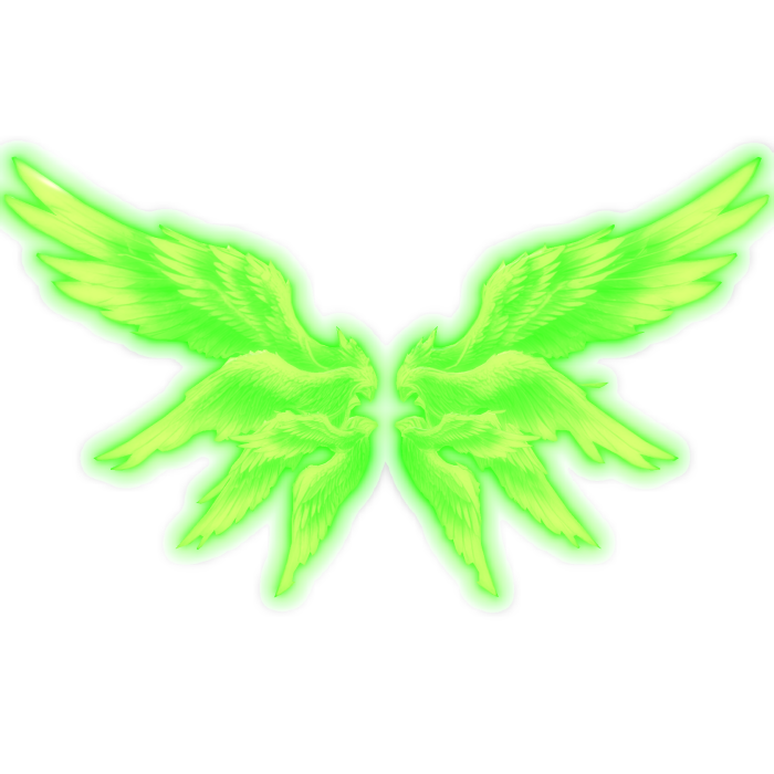 Glowing Green Neon Angel Wings (Emissive)
