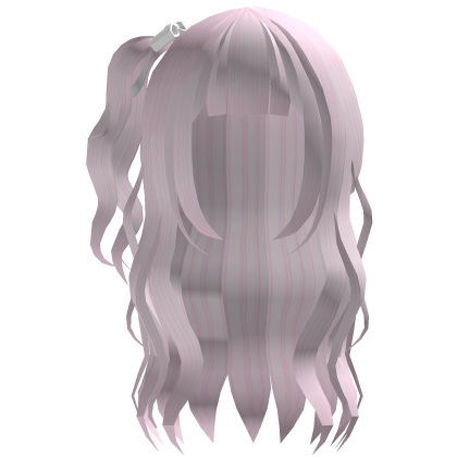 Cute long wavy pink hair with side ponytail Roblox item