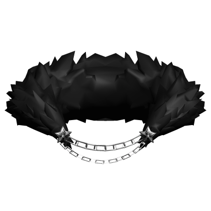 Dark Black Neck Fur Collar V2 w/ Chains thumbnail