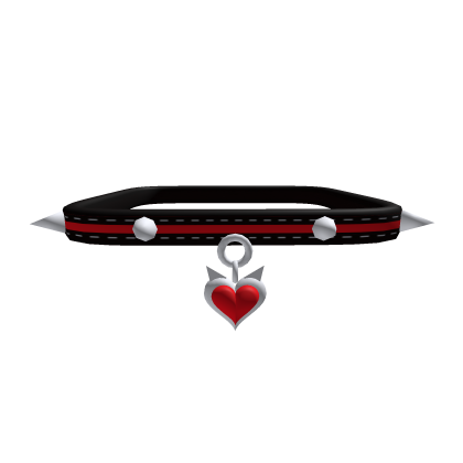 Red Emo Kitty Heart Spiked Choker