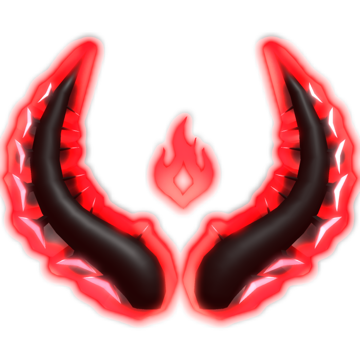 [GLOWING] Red Demon Horns Fire Aura Evil Accessory