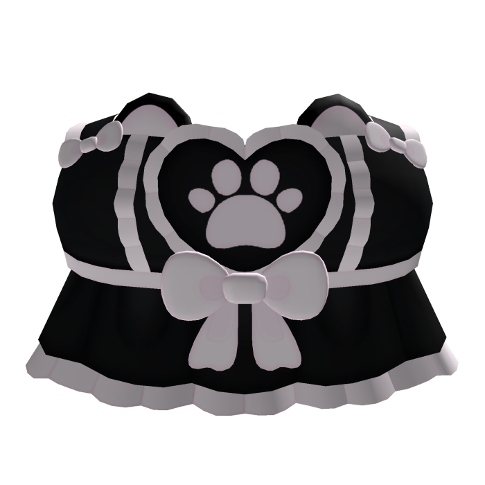 ♡꒱ cute kitty paw top with bow in pink & black