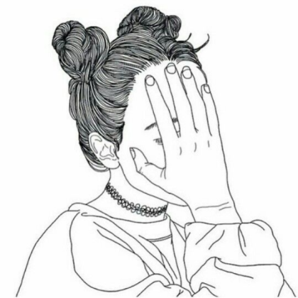 Black and White girl outline Roblox decal