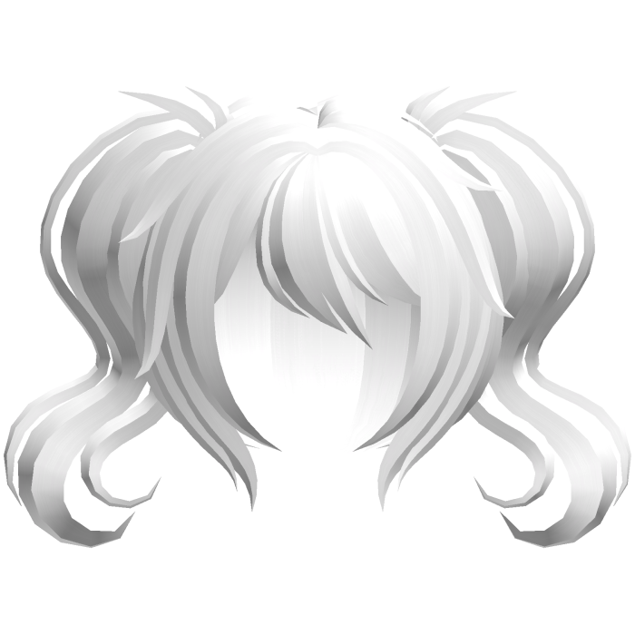 fluffy moe short swirly pigtails white