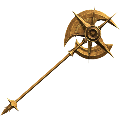 Gold Huge Spiked Battle Axe