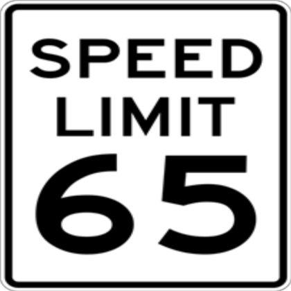 Speed Limit 65 Sign Roblox decal