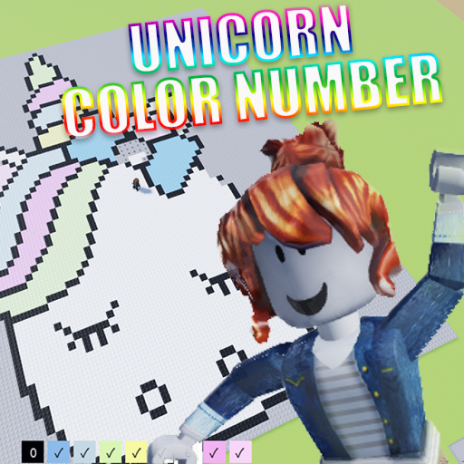 Unicorn Color Number: Pixel Art Paint by Numbers official Roblox game thumbnail