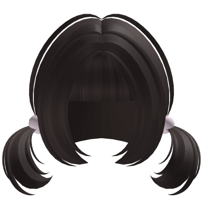 ♡ dark brown cutecore fluffy soft swirly pigtails Roblox item