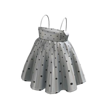 Lovely Babydoll Dress - White w/ Black Polka Dots thumbnail