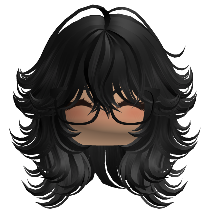 Wolfcut with Blush Face & Glasses (Black)