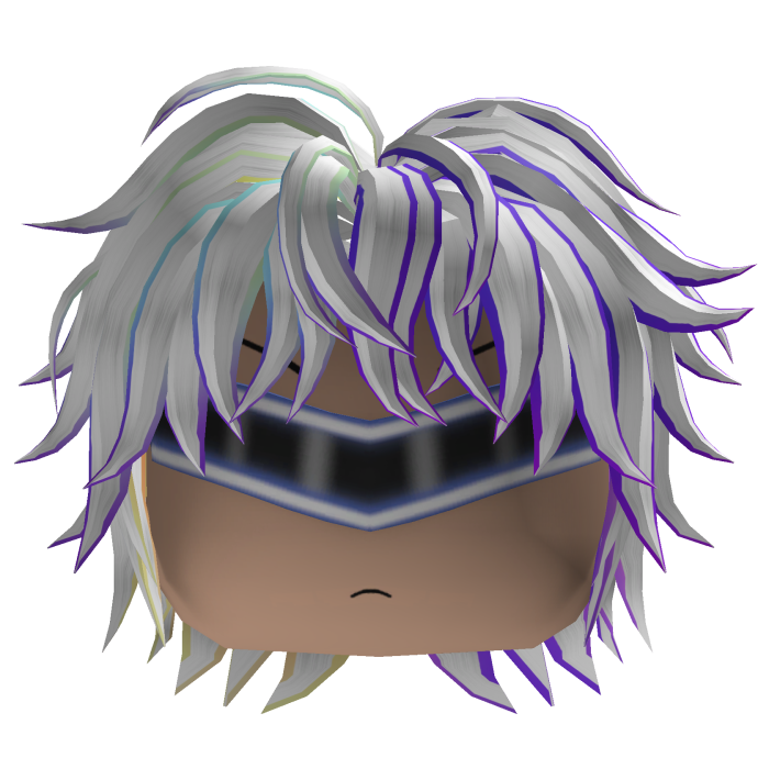 Messy Anime Hair w/ Visor (White/Purple)