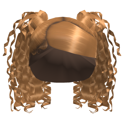 ☆ Honey Blonde Side swoop curly pigtails Roblox item