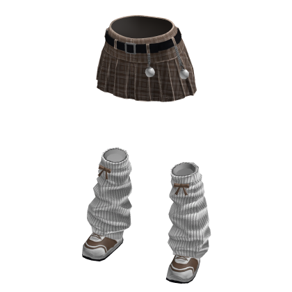 Christmas plaid skirt [brown]